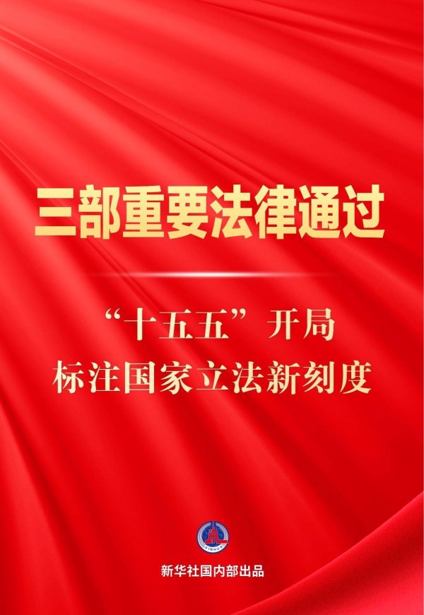 两会新华鲜报｜三部重要法律通过  “十五五”开局标注国家立法新刻度