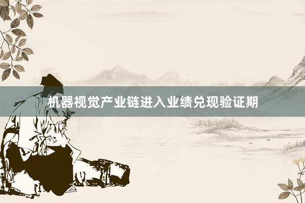 机器视觉产业链进入业绩兑现验证期