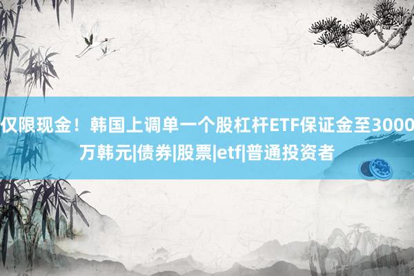 仅限现金！韩国上调单一个股杠杆ETF保证金至3000万韩元|债券|股票|etf|普通投资者