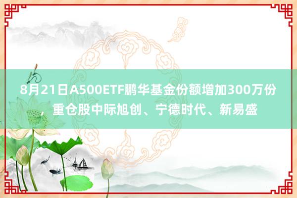 8月21日A500ETF鹏华基金份额增加300万份，重仓股中际旭创、宁德时代、新易盛