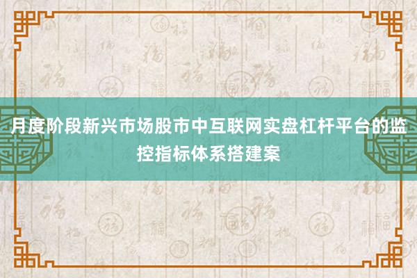 月度阶段新兴市场股市中互联网实盘杠杆平台的监控指标体系搭建案