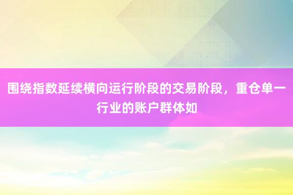 围绕指数延续横向运行阶段的交易阶段，重仓单一行业的账户群体如