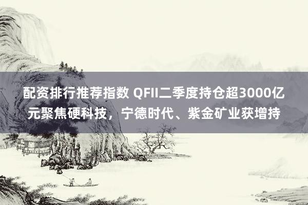 配资排行推荐指数 QFII二季度持仓超3000亿元聚焦硬科技，宁德时代、紫金矿业获增持