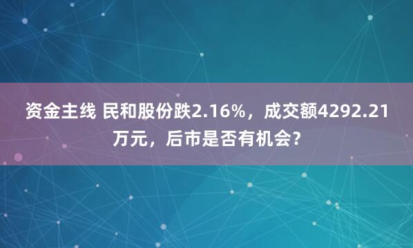 资金主线 民和股份跌2.16%，成交额4292.21万元，后市是否有机会？