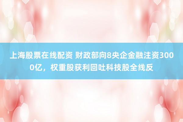 上海股票在线配资 财政部向8央企金融注资3000亿，权重股获利回吐科技股全线反