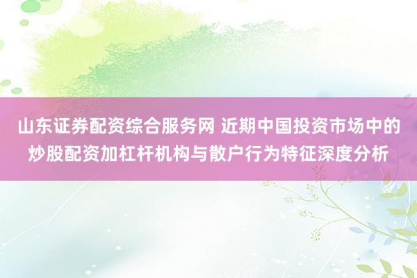 山东证券配资综合服务网 近期中国投资市场中的炒股配资加杠杆机构与散户行为特征深度分析
