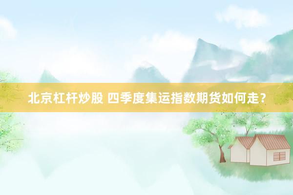北京杠杆炒股 四季度集运指数期货如何走？