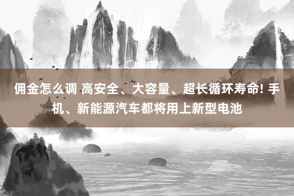 佣金怎么调 高安全、大容量、超长循环寿命! 手机、新能源汽车都将用上新型电池